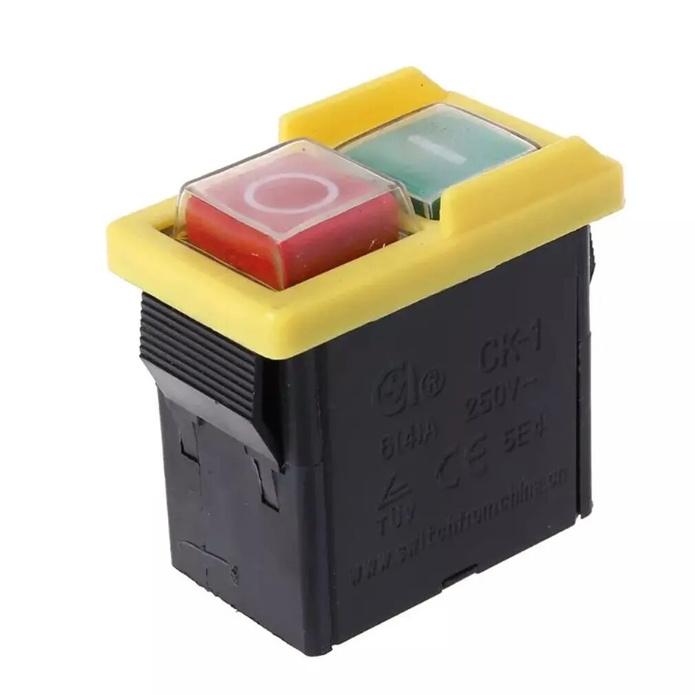 AC 250V 6/4A Waterproof Pushbutton Machine Saw Cutter Drill On Off Switches Control Box Switches CK1 Electromagnetic Switch