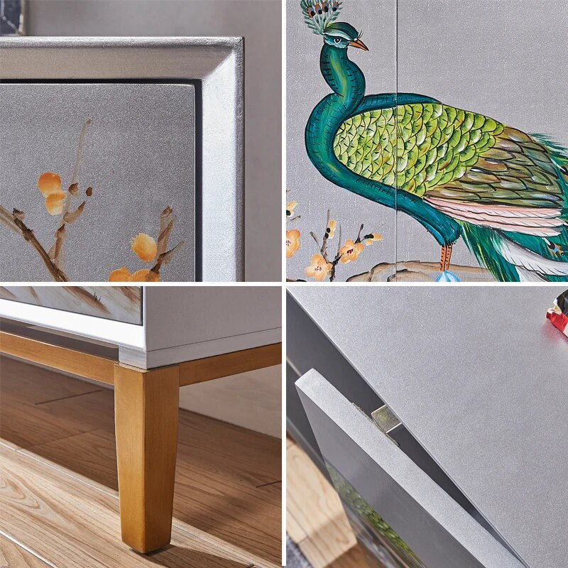 Nordic luxury porch bucket cabinet silver foil locker into the living room retro bucket cabinet living room furniture