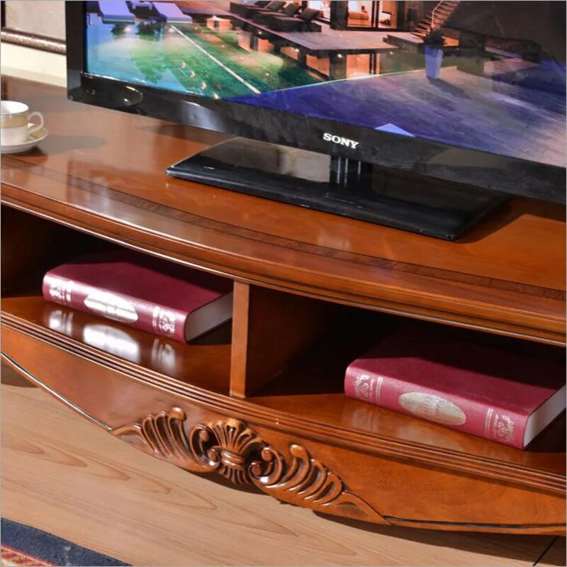 Antique High Living Room Wooden furniture lcd TV Stand o1178