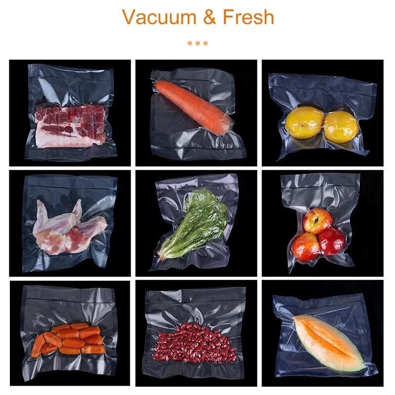 3 Rolls Best Food Vacuum Sealer Bags Kitchen Food Storage Bags 12 15 20 25cm x 500cm For Vacuum Sealer Packaging Machine
