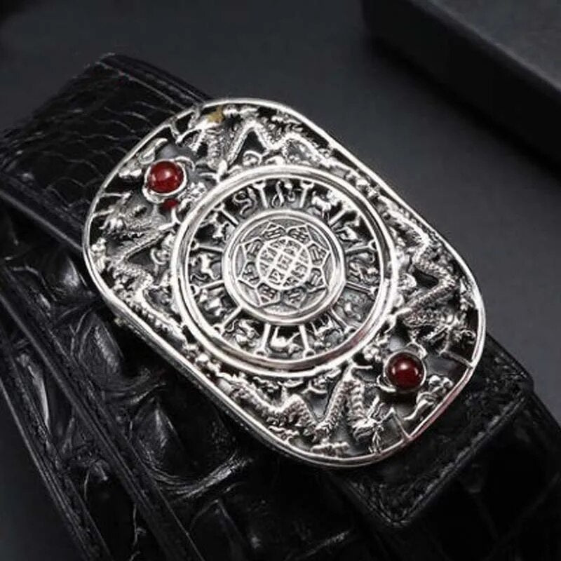 kafandi new arrival men belt for male 925 pure silver  jade  crocodile leather  business  leisure  male belt  Men's belts  tide