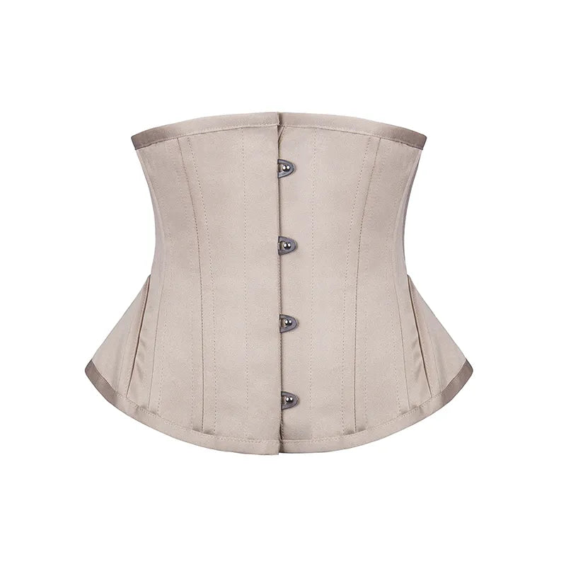Burvogue Underbust Steampunk Corset Waist Control Gothic Corsets Cincher with Curved Hem Bustiers Embroidery Short Waist Trainer