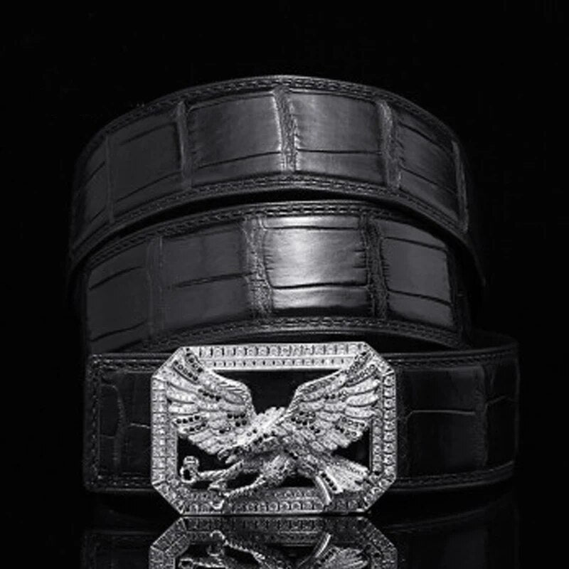 VVBrown  new Stainless steel  Plate buckles  crocodile  Men belt  Smooth buckle  men crocodile belt  male belt brown black