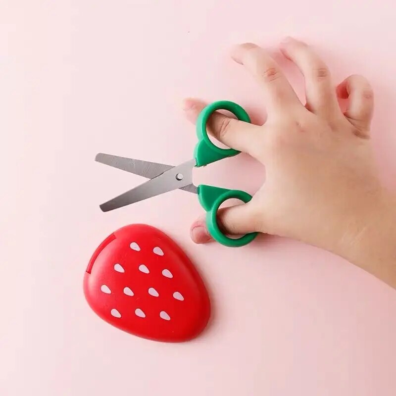 Sharkbang Kawaii Magnetic Carrot Fruit Art Handmade Scissors Kids DIY Paper Pattern Cutting Scissors School Children Stationery