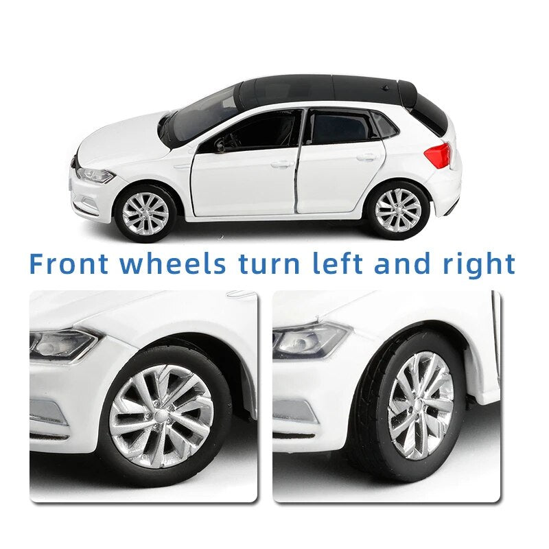 Toy Car 1:32 New POLO Plus Metal Alloy Diecast Car Model Miniature Model With Sound Light Model Boys Gift Toys For Children's