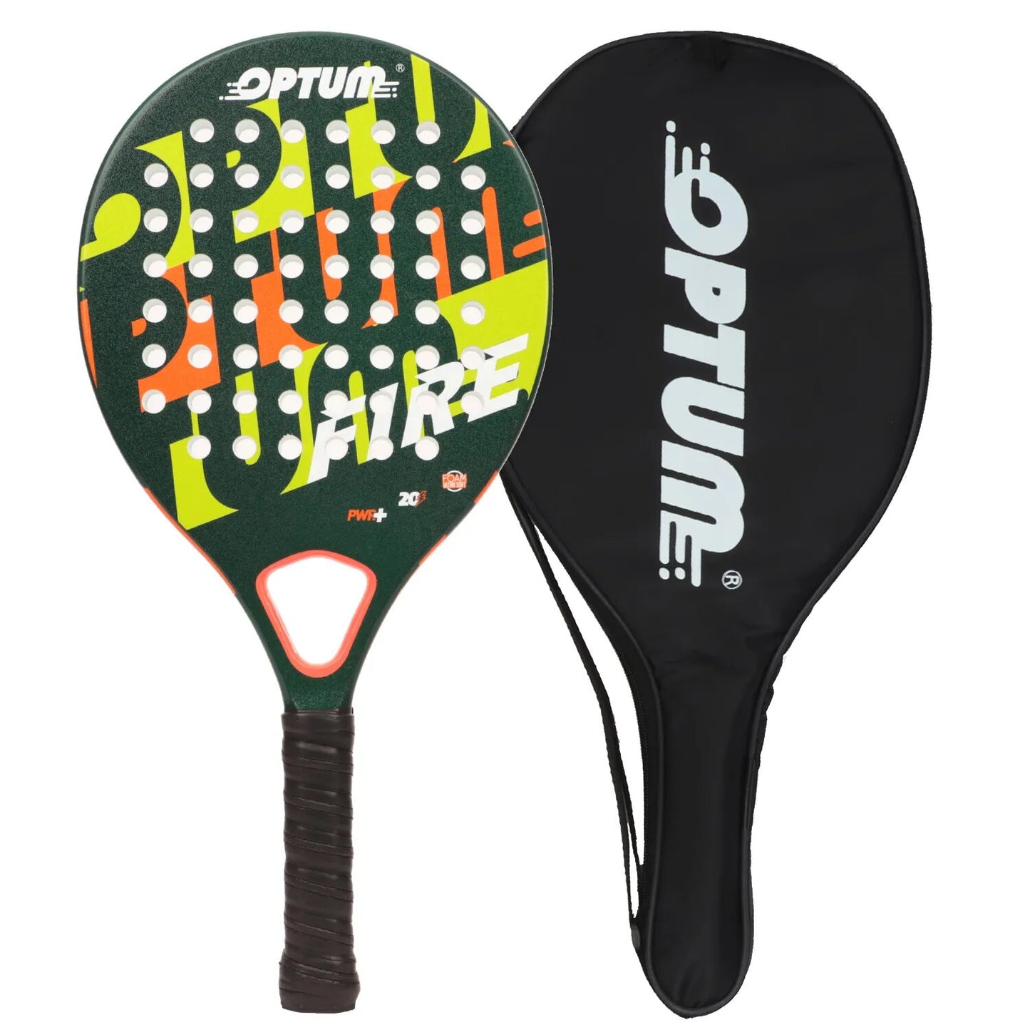 OPTUM Fire Carbon Fiber Junior Beach Tennis Racquet set (2 Rackets, 2Balls, 2 Cover Bags)  Light  Racket For Young