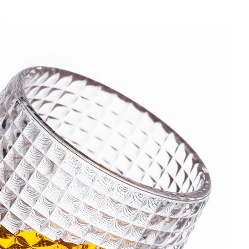 2pcs Spin Tops Tumbler Whiskey Glasses Thick Crystal Hammer Liqueur Wine Spirit XO Cup Brandy Snifters Collection Level Gift