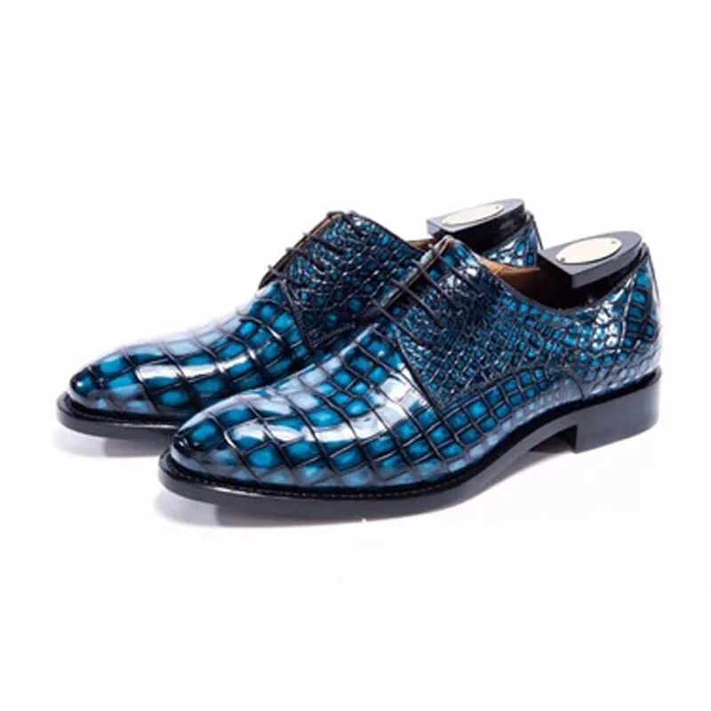 chue Autumn and winter new  Round head  crocodile  Men's shoes  Manual customization  Dress shoes form  shoes  marriage