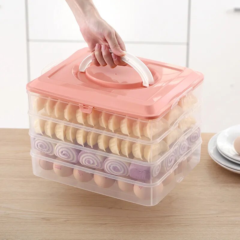 Kitchen Accessories Refrigerator Fresh-keeping Box Dumpling Storage Box Eggs Fruits and Vegetables Organizer Can Be Superimposed