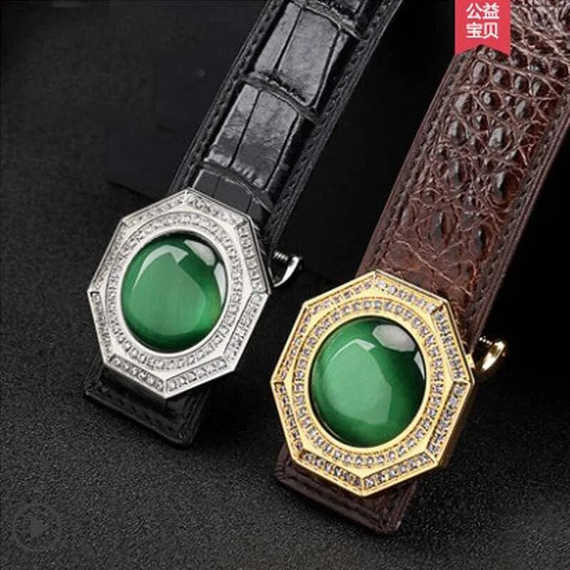 mafeimengge new thailand crocodile leather men belt  male  business  Smooth buckle  leisure  fashion Men belt