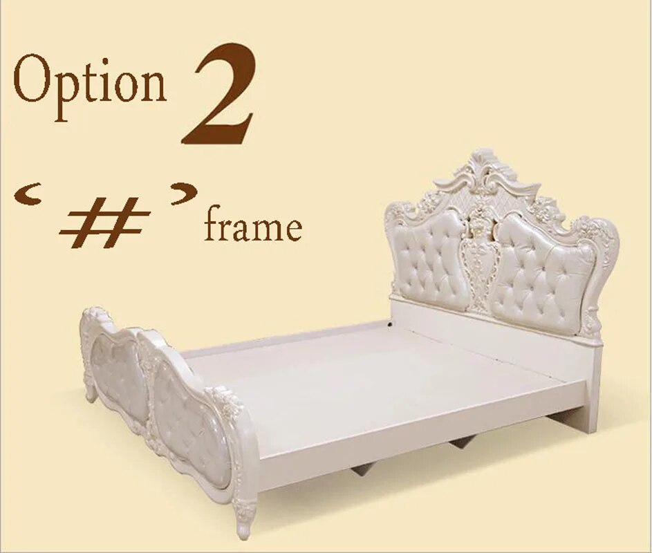 modern european solid wood bed 2 people Fashion Carved  leather  french bedroom furniture pfy10050