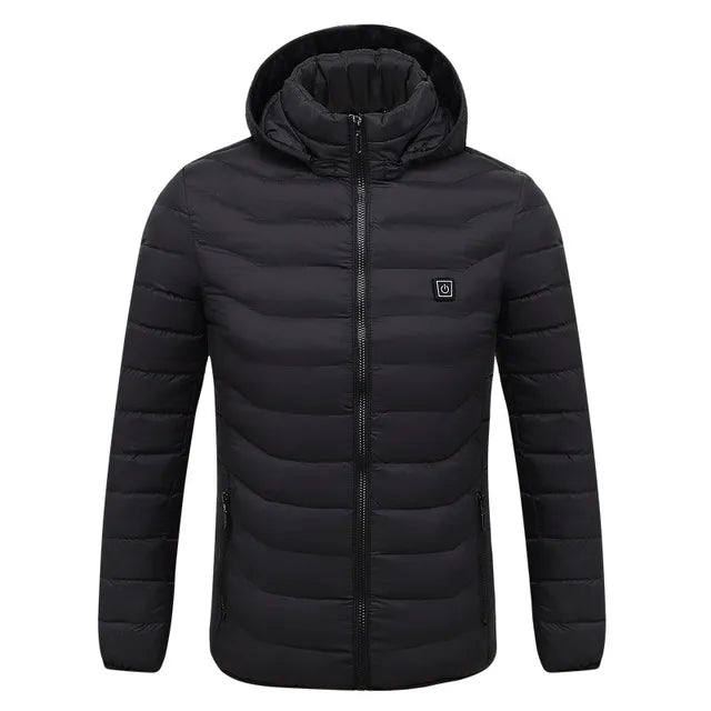 Women USB Electric Battery Heated Jackets Outdoor Long Sleeves Heating Hooded Coat Jackets Warm Winter Thermal Cotton clothes - KAISERINC