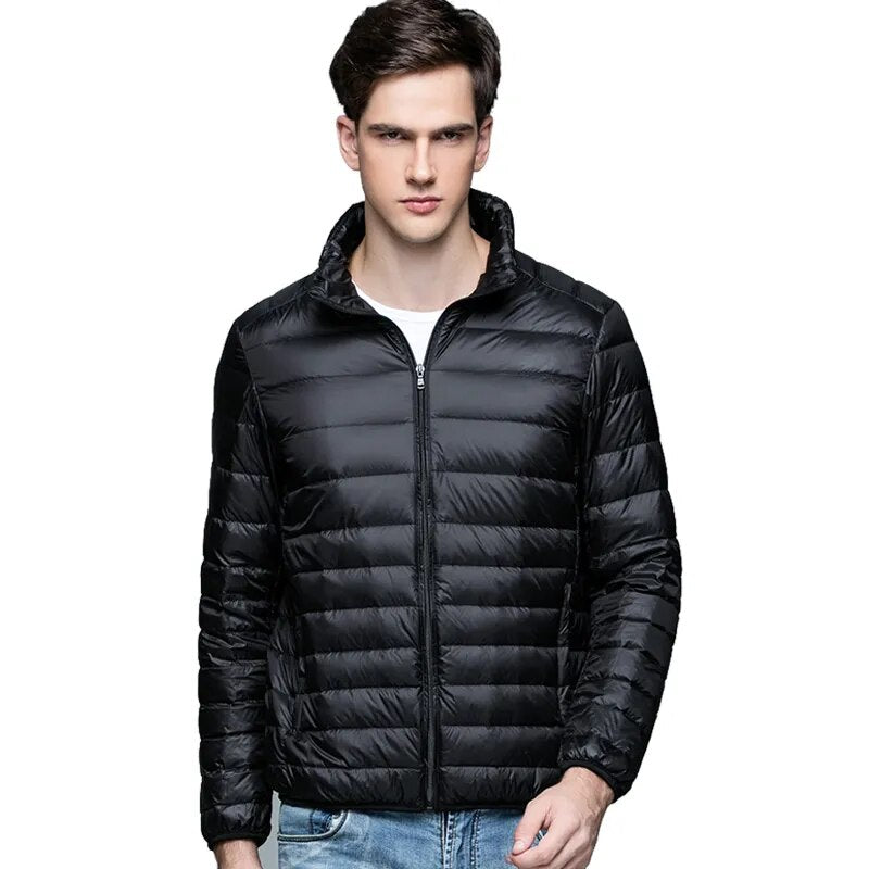 New Autumn Winter Man 90% Duck Down Jacket Ultra Light Thin S-3XL Spring Jackets Men Stand Collar Outerwear Coat - KAISERINC