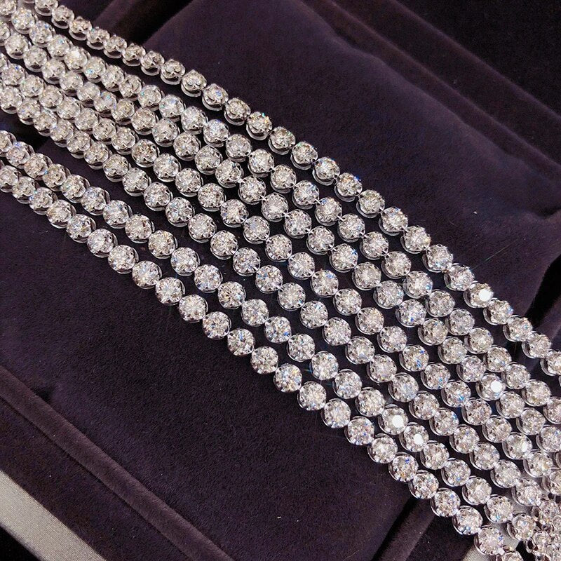 Aazuo Fine Jewelry 18K Gold Natrual Diamond 3.0ct Classic Tennis Bracelets For Woman Upscale Trendy Wedding Engagement Party