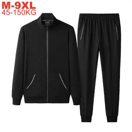 Autumn Sportswear Tracksuits Men Sets Large Size Men's Clothing Jacket+pants 2 Pieces Sports Set Plus Size 8xl 7xl Tracksuit Man