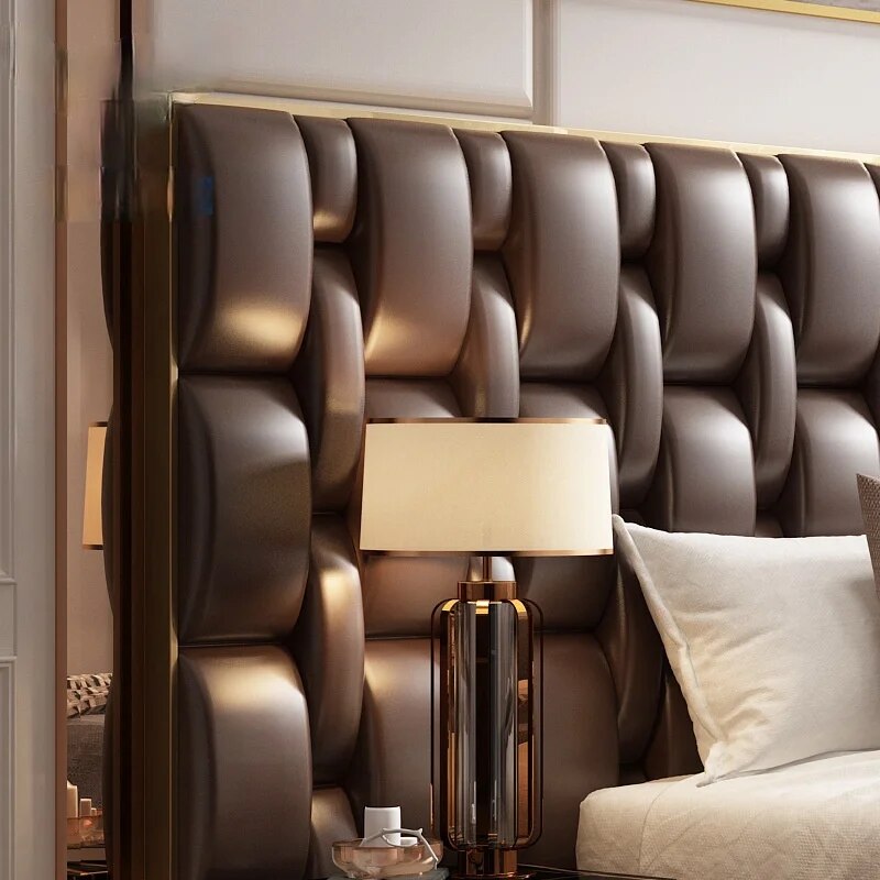 big bed modern minimalist fabric bed Hong Kong style villa master bedroom creative design custom furniture
