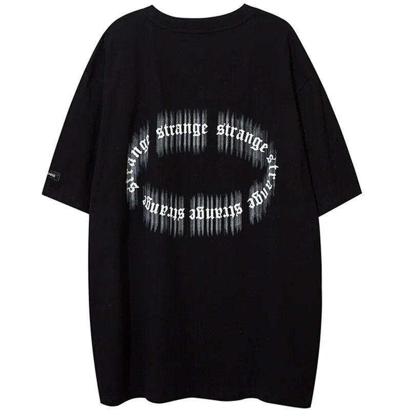 Aolamegs Men's Tee Shirts High Street Cool Boy Printed Oversized T Shirt Men Summer Casual All-match Vintage Advanced Streetwear