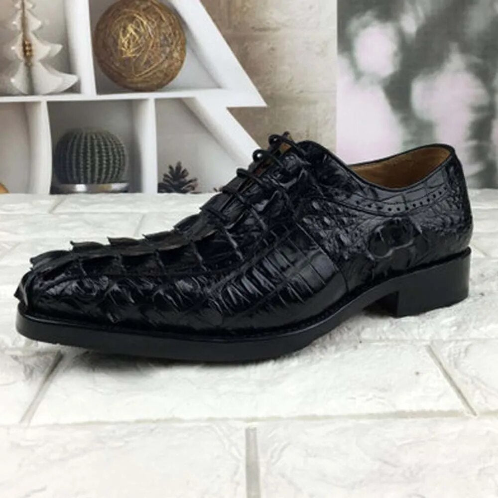 ousidun  new  crocodile  Men's shoes  Handmade shoes   Single shoes  business  men formal shoes  shoes men Dress shoes