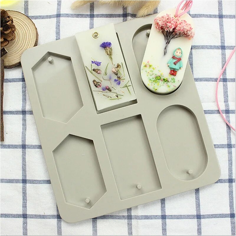 DIY Silicone Clay Aromatherapy Tablets Molds Hanging Ornaments Wax Molds Moldes De Silicona Craft Accessories Soap Mold