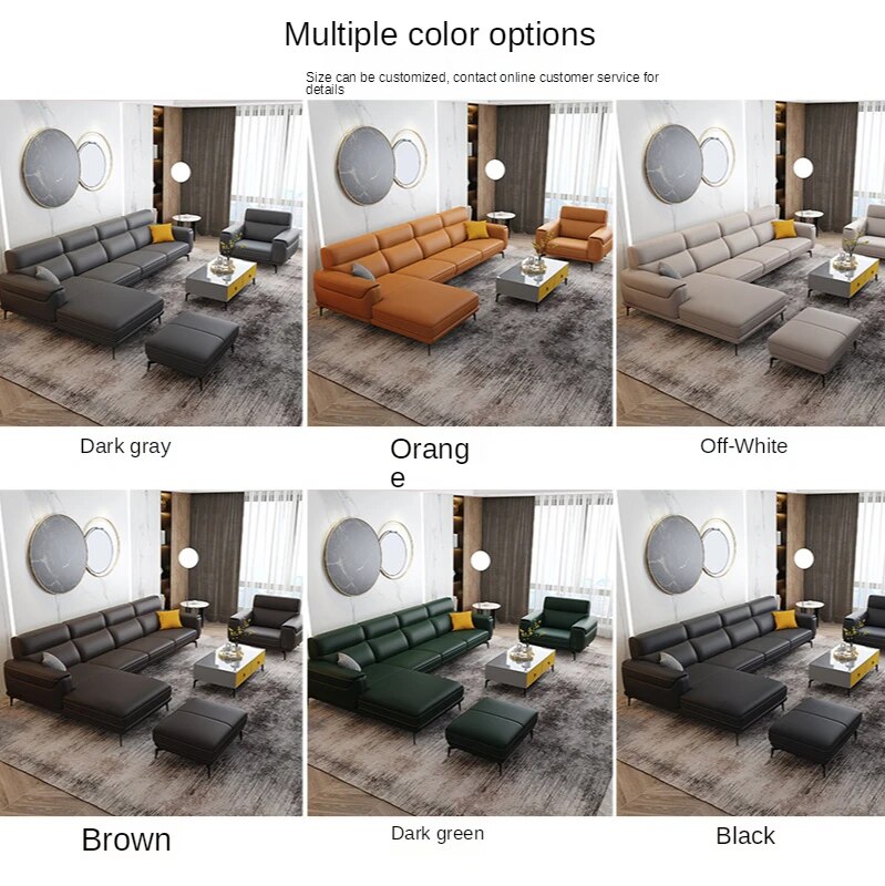 Reap North Leather Sofa Top Layer Nappa Leather Italian Minimalist Sofa Lounge Furniture Small-Sized Combination Sofa