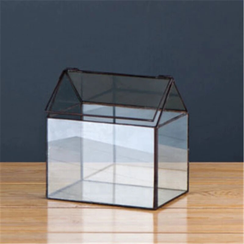 Cool Mini Handmade Tabletop Glass Green Houses,Small Arched Greenhouse Wardian Case Miniature Landscape Garden Terrarium