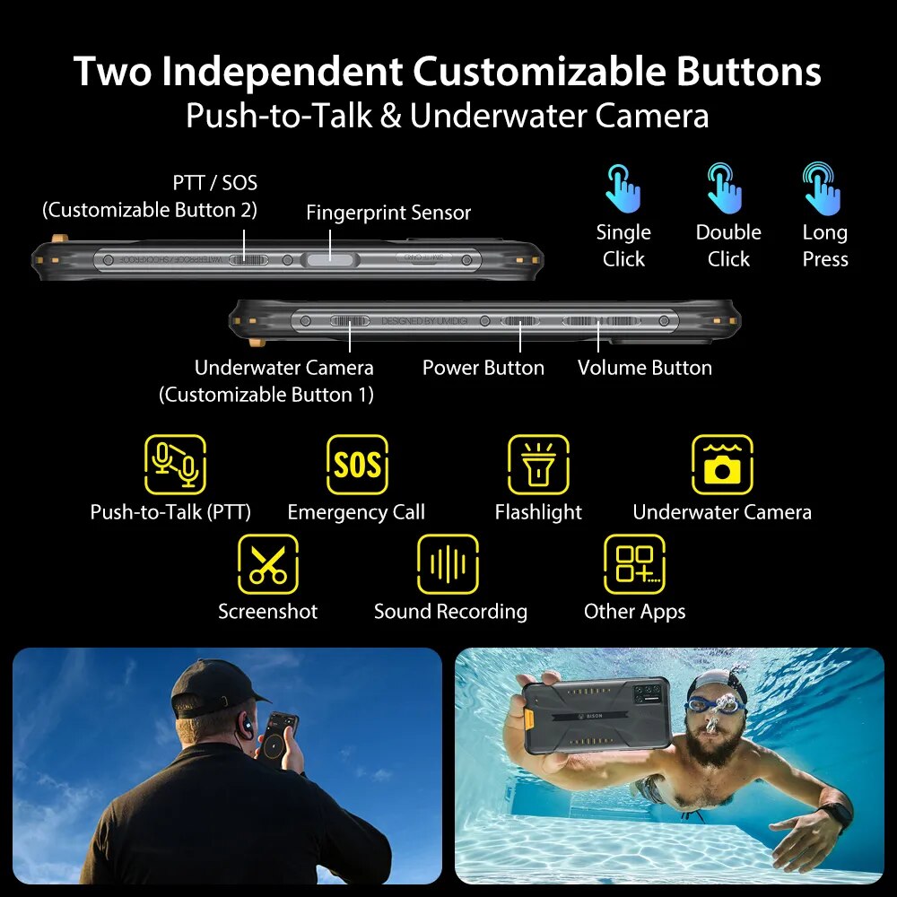 UMIDIGI BISON NFC IP68/IP69K Waterproof Rugged Mobile Phone 6GB 8GB 128GB  48MP Matrix Quad Camera 6.3" FHD+ Display Smartphone