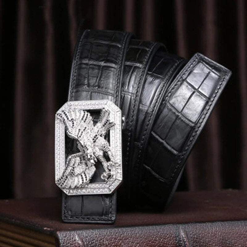 VVBrown  new Stainless steel  Plate buckles  crocodile  Men belt  Smooth buckle  men crocodile belt  male belt brown black