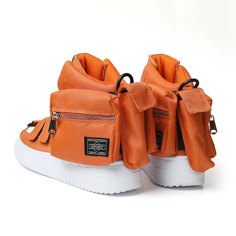 Fashion Men Sneakers Lovers Comfortable Board Shoes Casual Women Army Green Breathable Walking Student Shoes Litte Pocket Decora