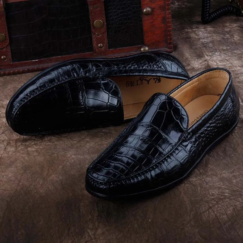 ourui crocodile leather men doug shoes  male  Genuine  crocodile leather  wear-resisting  non-slip  Single shoes  Men's shoes