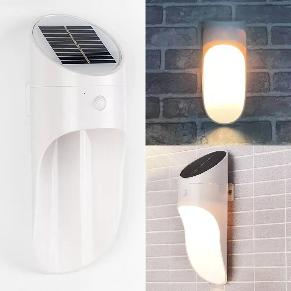 LED Solar Light IP65 Waterproof Solar Lamp Microwave Sensor Wall Lamp For Garden Pathway Fence Patio Decor Outdoor Lighting