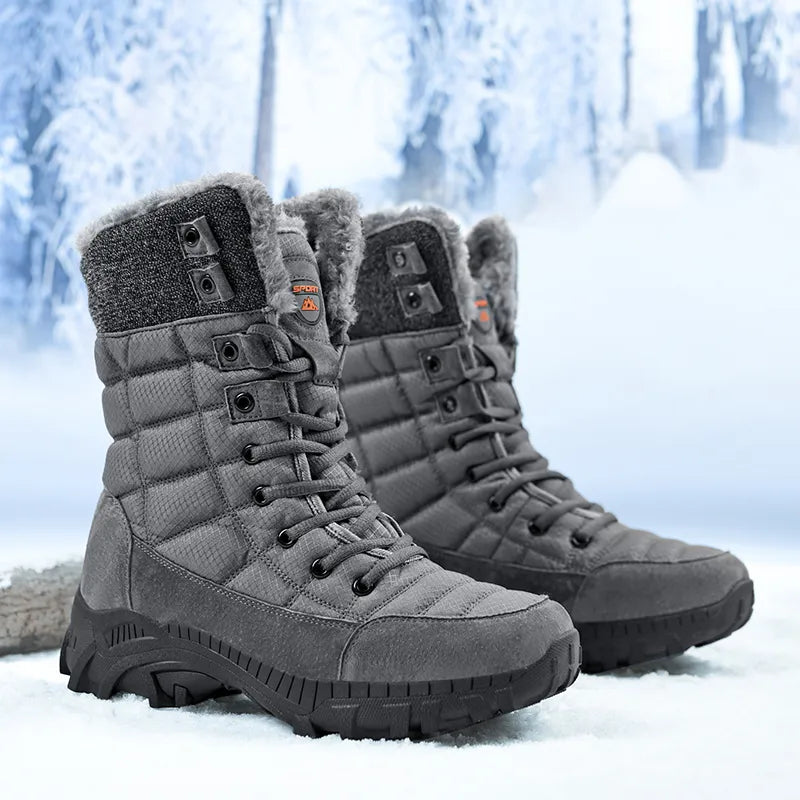 Snow boots men's winter 2021 new plus velvet warm trend men's shoes high top outdoor mountaineering padded men's cotton shoes