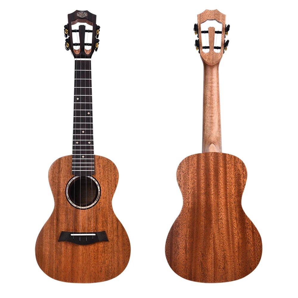 26 Inch Concert Ukulele Ukelele Mahogany Wood Topboard Back & Side Boards with Gig Bag Uke Strap Strings Capo 2pcs Picks