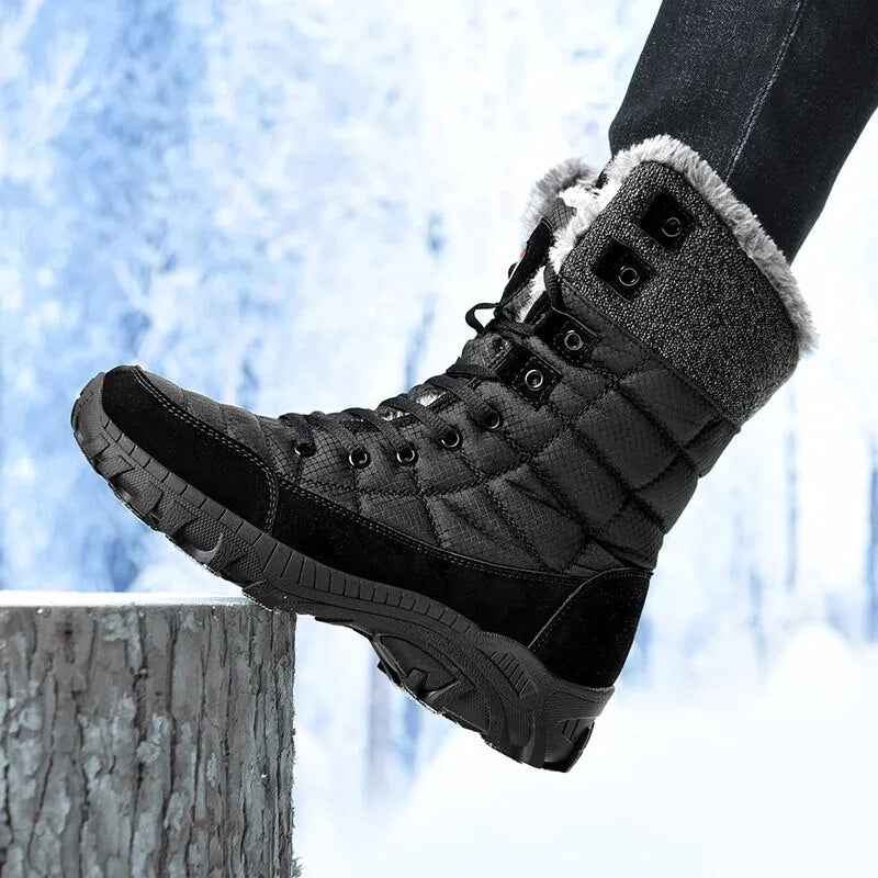 Snow boots men's winter 2021 new plus velvet warm trend men's shoes high top outdoor mountaineering padded men's cotton shoes