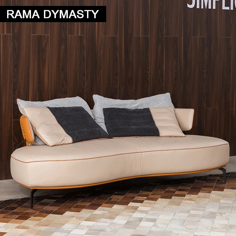 Customized high quality living room furniture  sofa set real leather sofa Curved sofa Creative sofa