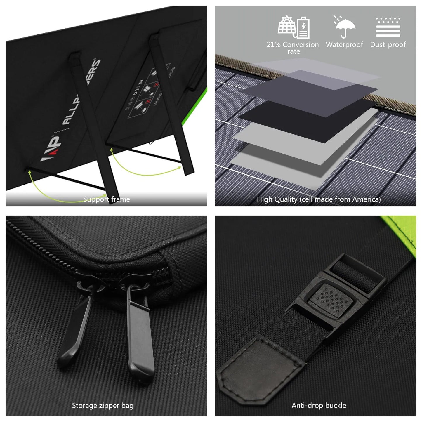 ALLPOWERS Solar Mobile Charger 18V 140W Foldable Solar Panel with MC-4, DC, and USB Output Suit For Laptops, Power Station etc