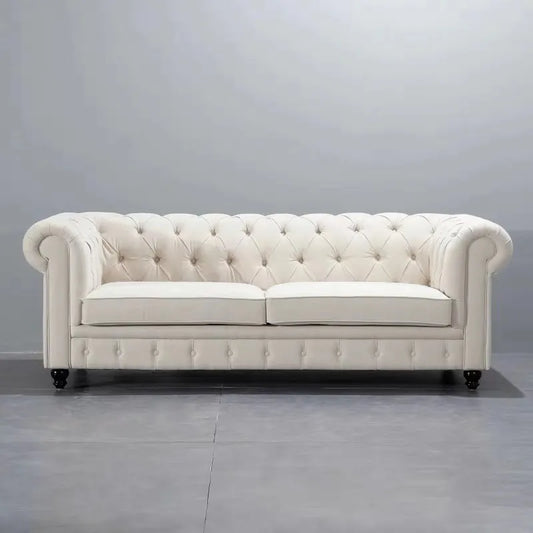 U-BEST European Home Furniture Sofa Set Living Room Chesterfield Leather Sofa，Retro Style leather chesterfield chaise lounge