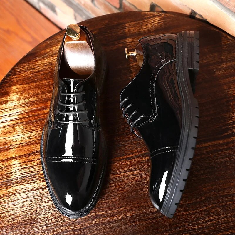 Men Genuine cow leather brogue wedding Business mens casual flats shoes 2020 black vintage oxford shoes for men's shoes