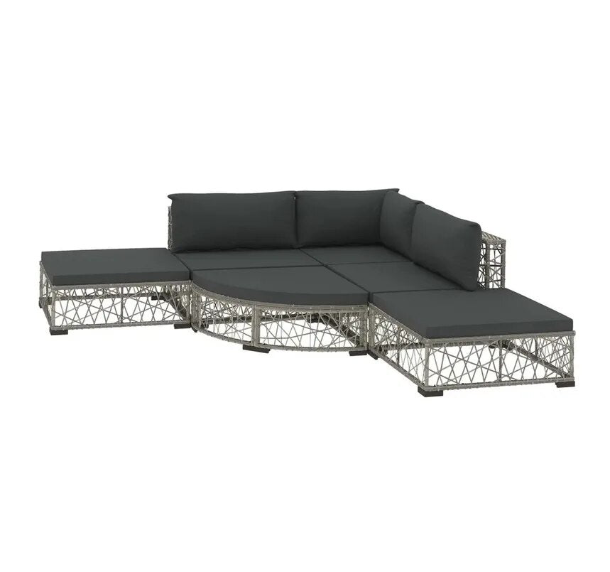 6/8 PCS Garden Patio Furniture Set Outdoor Lounge Room with Removed Cushions Comfortable Seats Rattan Waterproof Sofa Combinat