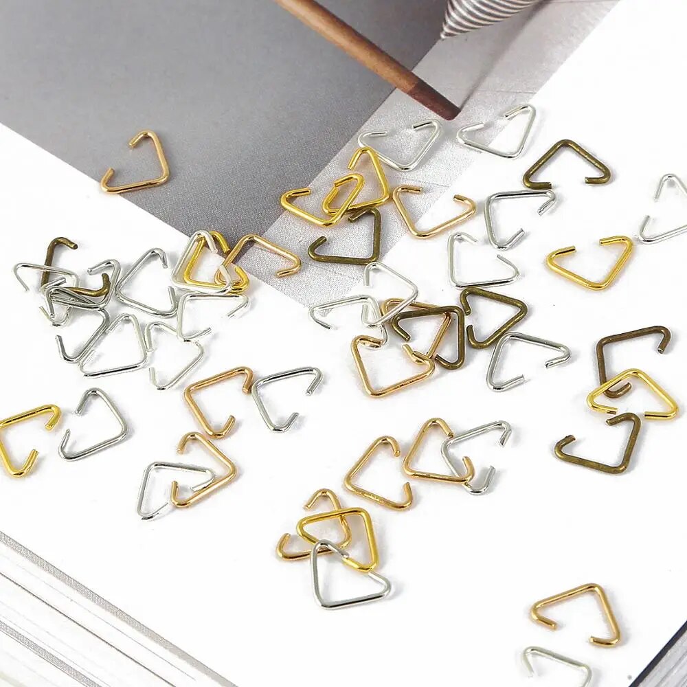 100pcs Triangle Loops Jump Rings 6x10mm Split Rings Jewelry Connector Findings Accessories for Jewelry Making