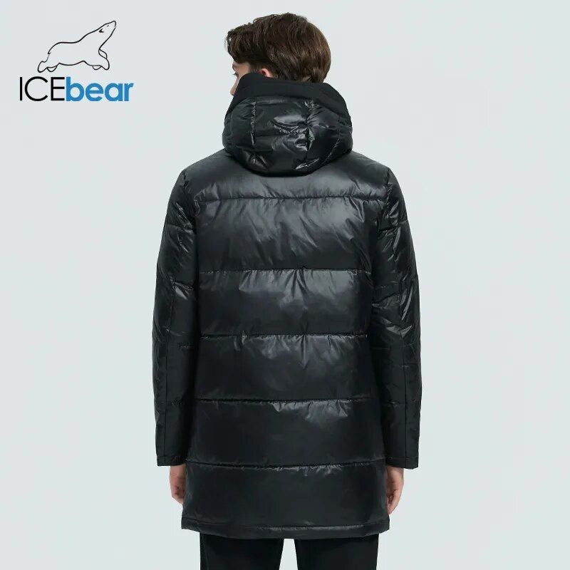 ICEbear 2022 high-quality men's casual hooded jacket new winter mid-length cotton coat brand men's clothing  MWD20923I