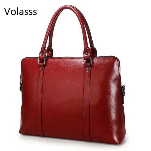 New Genuine Leather Briefcase For Woman Laptop Computer Bag Women's Handbags Office Ladies Shoulder Messenger Bags Bolso Hombre