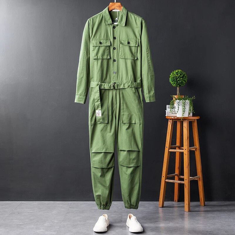 Fashion Casual Overalls Jumpsuits Men Women Long Sleeve Workwear Work Clothing Streetwear Cargo Pants Onesie Rompers Plus Size