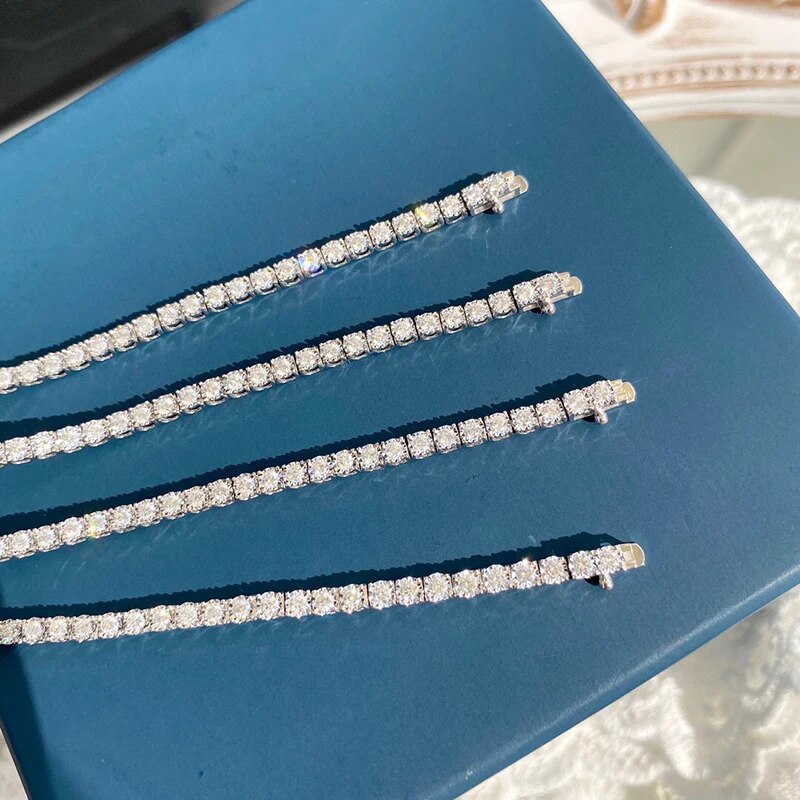 Aazuo Real 18K White Gold Real Diamond 1.0-2.0ct Trapezium Bull head Tennis Bracelet For Woman Upscale Trendy  Engagement Party