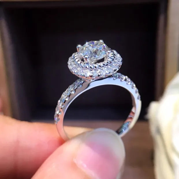Natural Diamond 18K Gold Pure Gold Ring Beautiful Gemstone Ring Good Upscale Trendy Classic Party Fine Jewelry Hot Sell New 2023