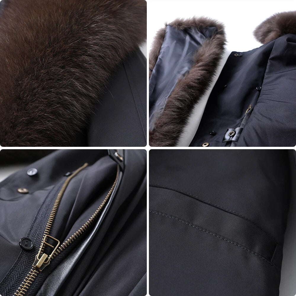 Maomaokong Winter coats 2021 women's clothing New natural real fox fur coat parkas Rabbit fur lining Jackets Fur coat