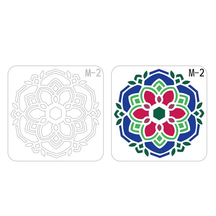 48 pcs/set Mandala Plastic Stencils /Notebook/Diary/Scrapbook Hollow DIY School Stationery Office Supplies