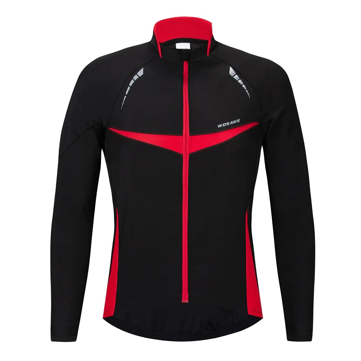 WOSAWE Winter Cycling Jackets Thermal Fleece Jacket Windproof Long Sleeve Cycling Jersey Clothing Wear Reflective Clothes Coat - KAISERINC