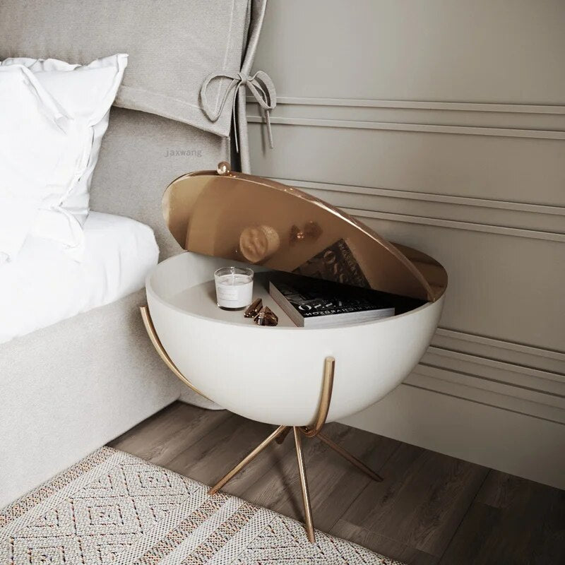 Bedroom Furniture Round Storage Cabinet Nordic Hotel Bedside Table Simple Modern Living Room Coffee Tables Apartment Nightstands
