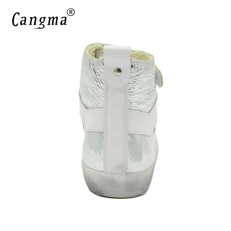 Custom Name Logo Designer Women Men Sneakers Genuine Leather Casual Shoes CMH012