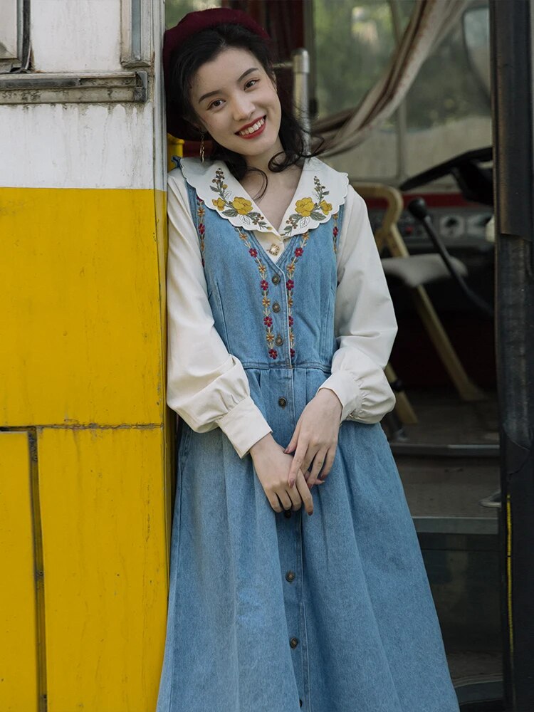 2020 new fashion women's clothing Two-piece Vintage  dress women  Tank  V-Neck